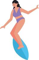 Surfer Character with Simple Cartoon Design vector