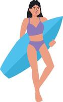 Surfer Character Isolated on White Background vector