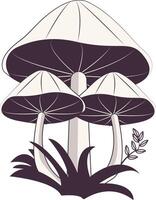 Celestial mushroom in mystical boho design vector