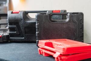 Collection of Tool Cases in a Workshop Setting photo