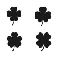 Set of silhouette Shamrock icon on white background vector
