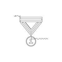one line art medal illustration. line art, one continuous line, simple, hand drawn and sketch style. for icons, symbols, signs or logos vector
