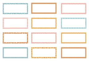 Pastel Boho Decorative Rectangle Frames vector