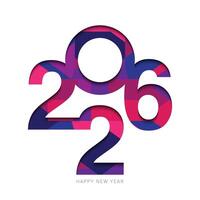 2026 New Year Number Design for celebration. vector
