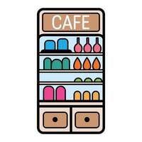 Hand Drawing of Coffee Shelf with Rustic and Stylish Details vector