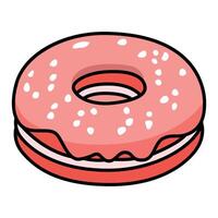 Hand Drawing of Pink Donut with Elegant and Simple Details vector