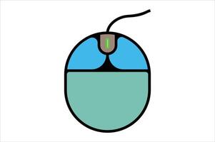 Minimalist Computer Mouse Icon Black and White Art vector