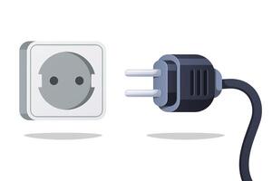 Plug it into an outlet isolated on white background. vector