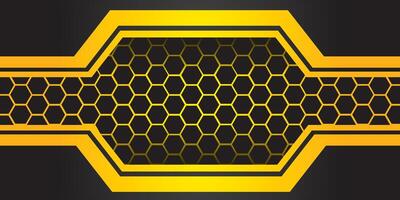Abstract background with hexagonal black and yellow shapes vector