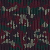 Camouflage seamless mesh pattern. Dark camo design for t-shirt. Military background with holes. Army clothing, Woven fabric effect texture vector