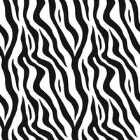 Zebra skin, animal pattern. Repeating texture. Black and white seamless background vector