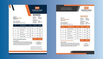 Modern Invoice Design in Bundle. Classic Template Display for Promotional Campaign. vector