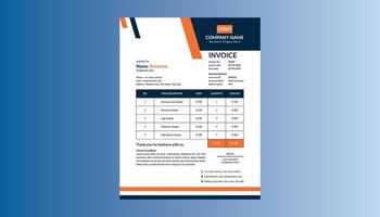 Modern Invoice Design. Classic Template Display for Promotional Campaign. vector