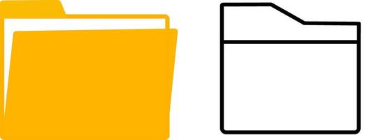 File type icons, Document folder. System file. Document icon. Office document. Folder icon. Folder icon set. Business documents. Open folder vector