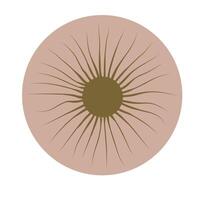 elements of elestial featuring a sun in earthy brown at the center of a peach beige circle, ideal for warm and natural cosmic designs vector