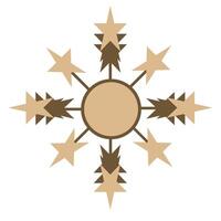 elements of abstract circular pattern formed by a combination of stars, in golden brown and beige, perfect for elegant and unique cosmic inspired designs vector