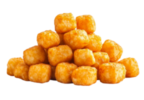 Crispy Fried Potato Tater Tots in Heaps png