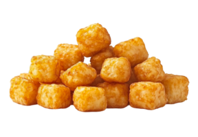 Perfectly Fried Tater Tots Stacked in Piles png