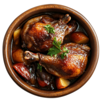 Chicken with Potatoes and Herbs in a Bowl png