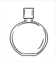 Classic round perfume bottle, perfect for daily use or special occasions. Its elegant design makes it ideal for gifting or display on any vanity. vector
