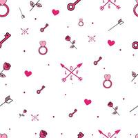 Lovely Valentine pattern with white background and elements vector