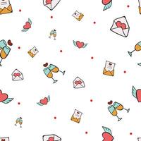 Simple Valentine's Day pattern pack with letters vector