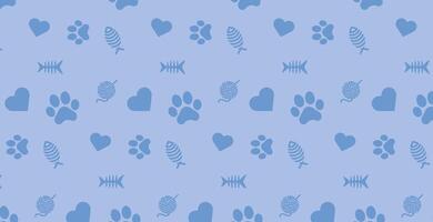 pattern of animals paws, bones and fish skeleton. illustration on a white background vector