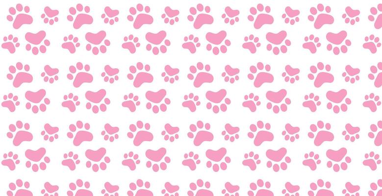 Cat paw pattern with hand drawn water colour animal footprints. Elegant template for fashion prints