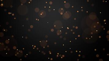 Abstract animation golden particles for celebrating birthdays and holidays. 4k loop bokeh background with light particles on a dark background. Animation footage video