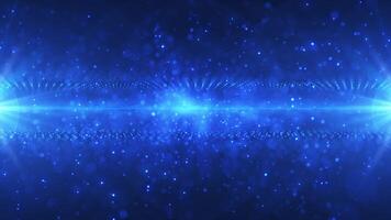 Abstract futuristic cyber world scene, sci-fi mesh, technology glowing surface, neon night scene with bright dust particles, digital science background 4K animation, seamless loop video