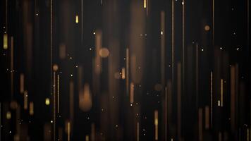 Falling bright golden particles, animation of dust and shiny dots, beautiful bokeh, rain of orange particles, glitter. animation Seamless loop 4k video