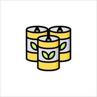 Three cans of batteries with leaves on them vector