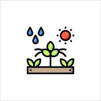 A plant and sun with water drops on it vector