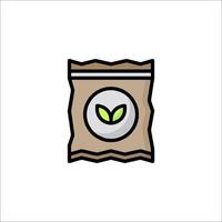 A bag of coffee beans with a green leaf on it vector