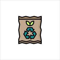 A bag with a recycling symbol on it vector