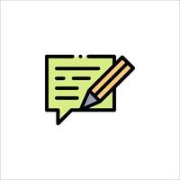 A pencil and speech bubble icon vector