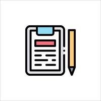 A clipboard with a pencil and a paper vector