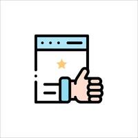 A hand holding a star icon on a white background vector