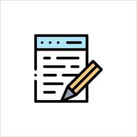 A pencil and paper icon on a white background vector