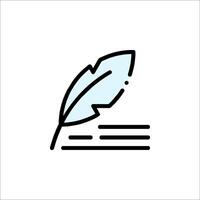 A feather pen icon on a white background vector