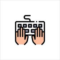Hands on keyboard icon illustration vector