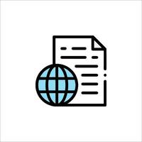 A globe and paper icon on a white background vector