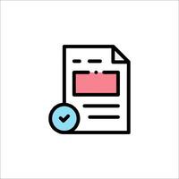 A document with a check mark on it vector