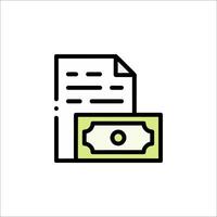 A money document and a paper document icon vector