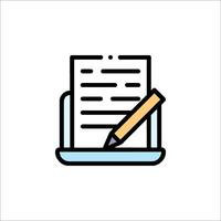 A pen and paper icon on a white background vector