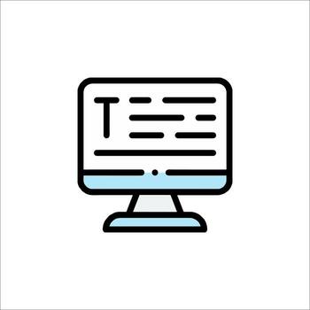 A computer monitor with a paper on it vector