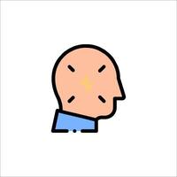 A man's head with a lightning bolt on it vector