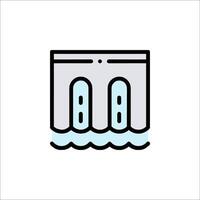 A simple icon of a bridge with water vector