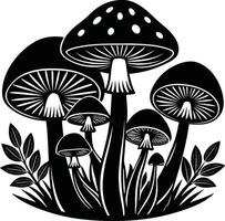Artistic Mushroom Silhouette Graphic vector