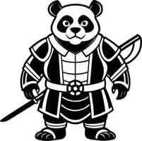 Panda Silhouette as a Fearless Fighter vector